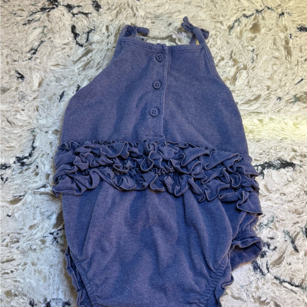 RuffleButts Faux Denim Romper